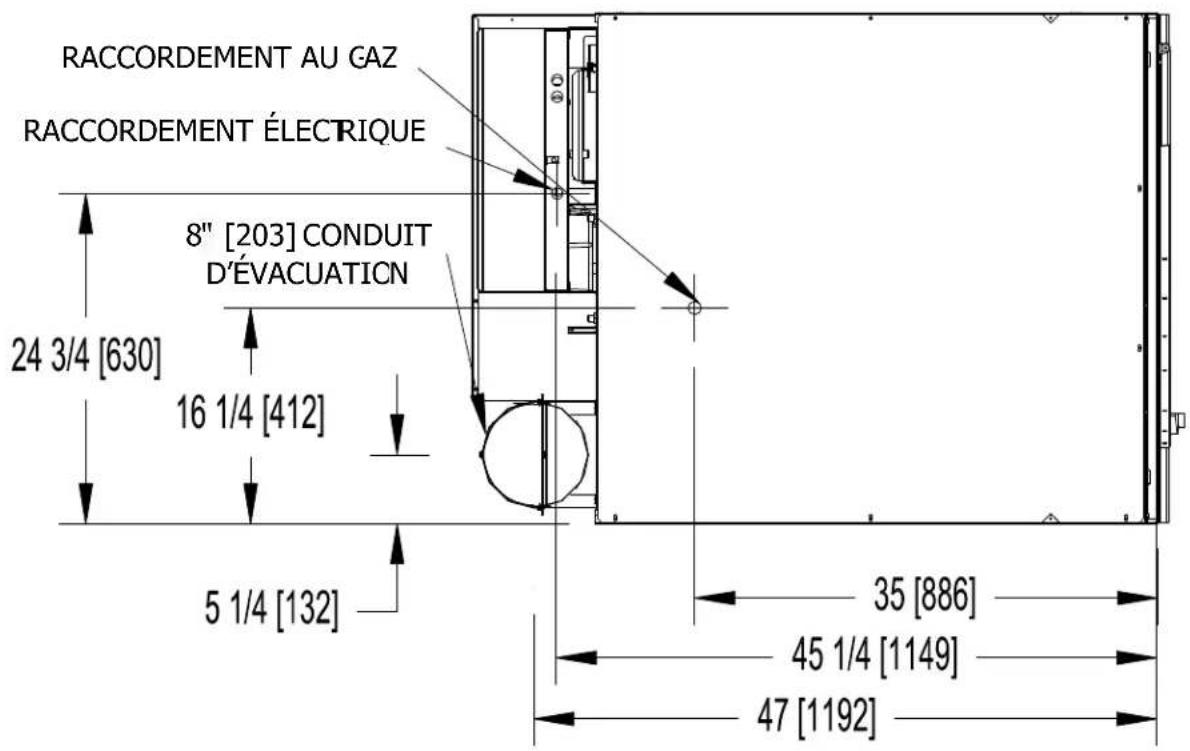 Dexter Laundry T120 - Dimensions de la sécheuse T-80 - VUE de DESSUS - 1