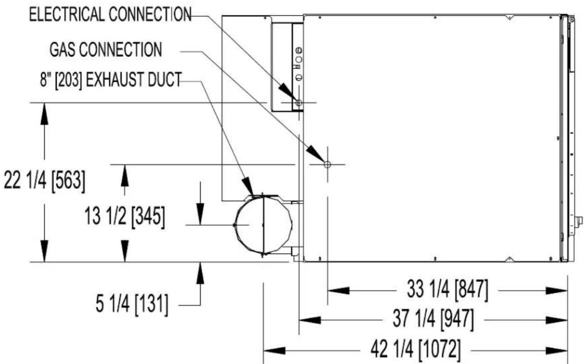 Dexter Laundry T120 - T-50 DRYER DIMENSIONS- TOP VIEW - 1