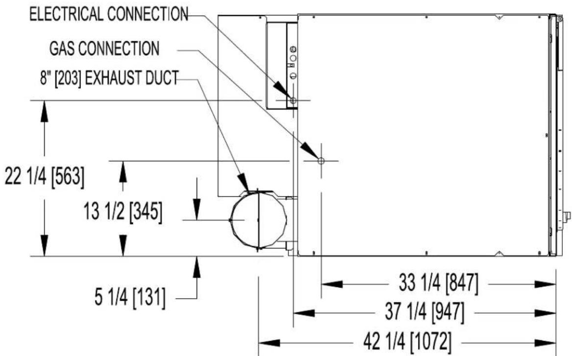 Dexter Laundry T80 - T-50 DRYER DIMENSIONS- TOP VIEW - 1