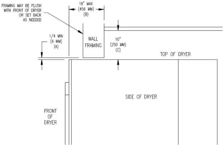 Dexter Laundry T50 - VERTICAL CLEARANCE DIMENSIONS - 1