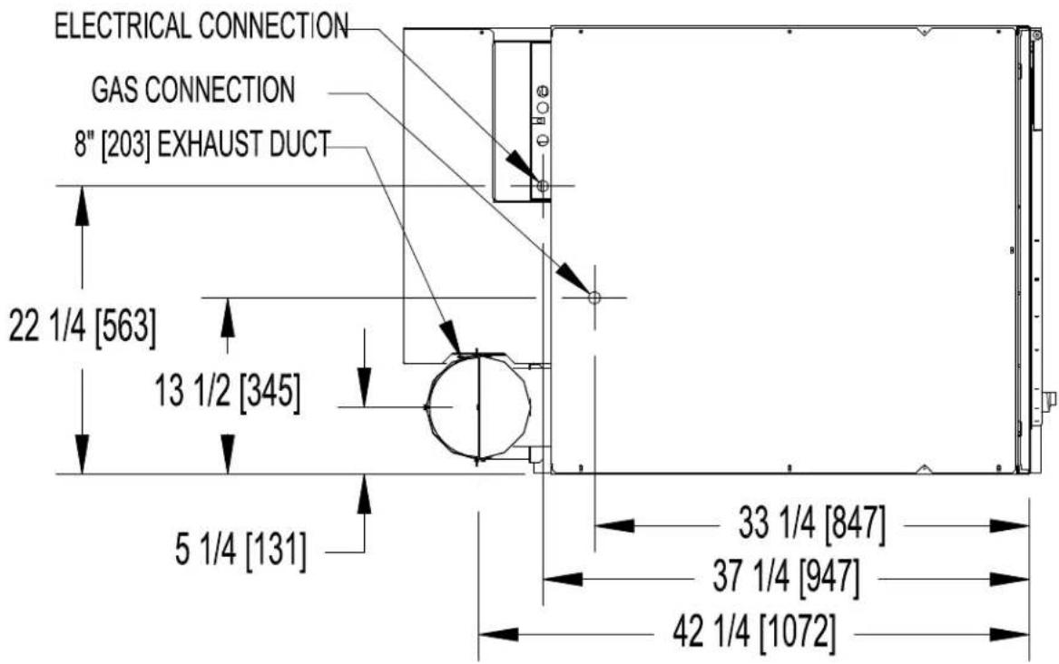 Dexter Laundry T30 - T-50 DRYER DIMENSIONS- TOP VIEW - 1