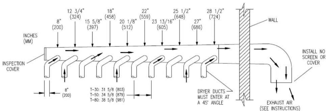 Dexter Laundry T30 - VERTICAL CLEARANCE DIMENSIONS - 2