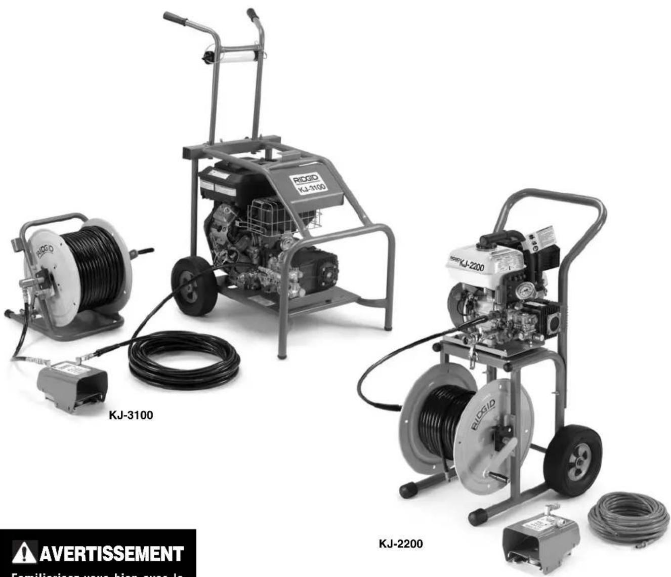 RIDGID KJ3100 - Dégorgeoirs haute-pression kj-2200 et kj-3100 - 1