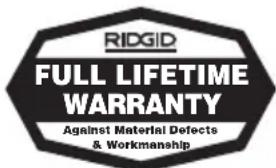 RIDGID AFrame - No other express warranty applies - 1