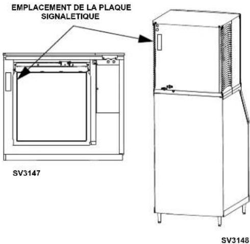Manitowoc QuietQube S3070C - Emplacement modèle / numéro de série - 1