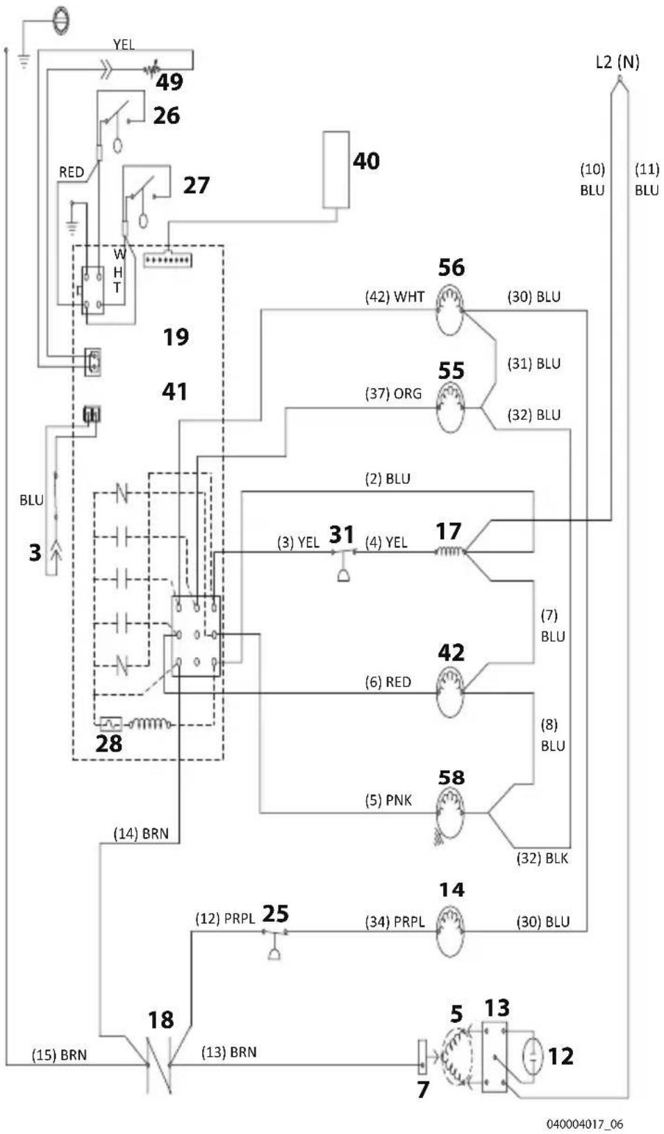 Manitowoc NEO 140190 - Schéma de câblage du U0140/U0190/U0240 avec BORNE de thermistance J4 - 1PH air/eau - 1