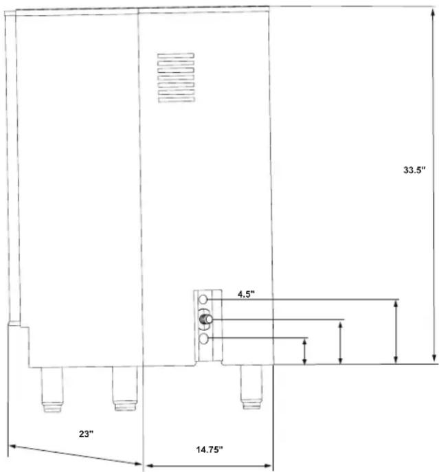 Manitowoc UCP0050A - Dimensiones de laquina de hacer hielo yubicaciones de connexion - 1