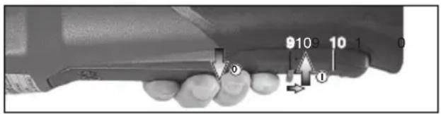 METABO WE 17150 Quick - Irankiai su neužsifiksuojančiu jungikliu (su automatinio išjungimo funkcija): - 1