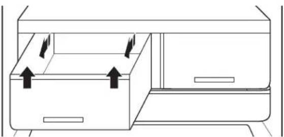 WHIRLPOOL WQ9 M2L - Για να αφαιρέσετε και να επανατοποθετήσετε τα συρτάρια: - 1