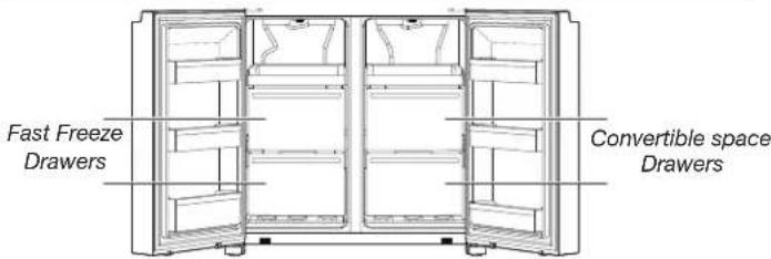 Fast Freeze Drawers Convertible space Drawers
