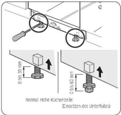 SAMSUNG DW60A8050UB - SCHRITT 7 Ausrichten der Spülmaschine - 1