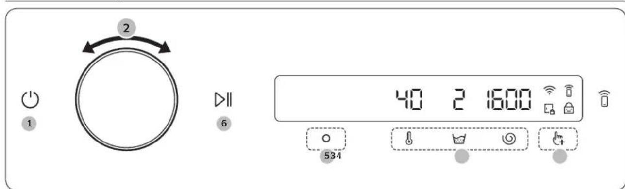SAMSUNG WW10T684DLH - Lancement d'un cycle - 1