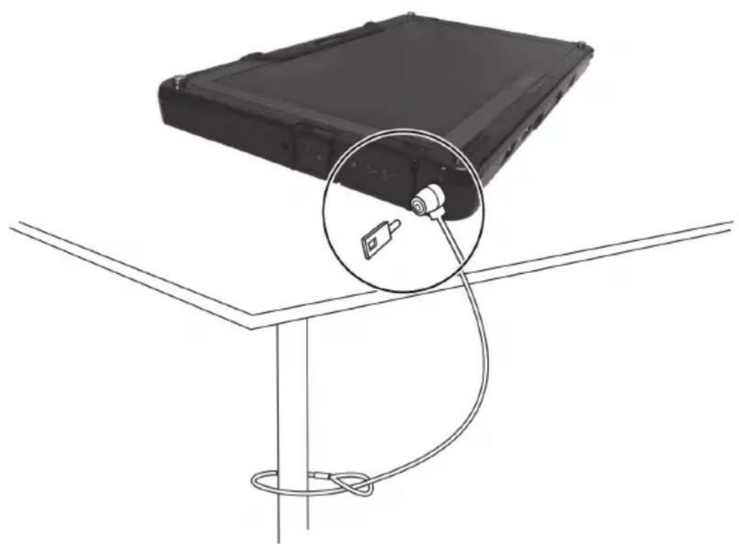 Getac F110 G6 - Utiliser le câble de verrouillage - 1