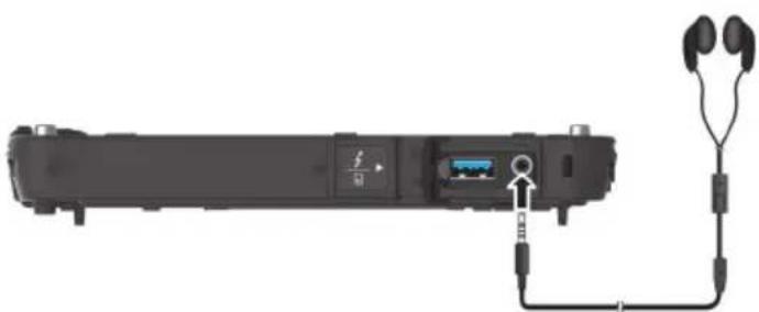 Getac F110 G6 - Connexion d'un appareil audio - 1