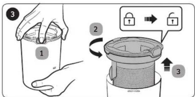 SAMSUNG Jet 90 elite - Vider et nettoyer le réservoir de poussière - 3
