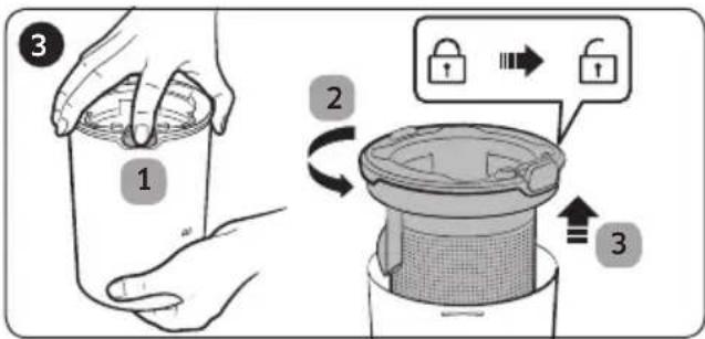 SAMSUNG Jet 70 light - Vider et nettoyer le réservoir de poussière - 3