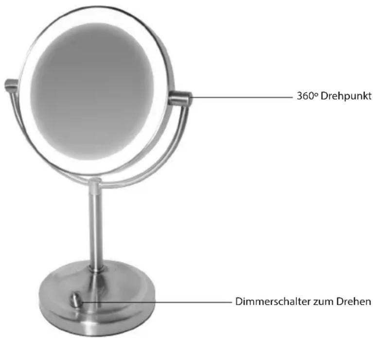 HOMEDICS MIR8150EU - PRODUKTMERKMALE DES BELEUCHTETEN KOSMETIKSPIEGELS - 1