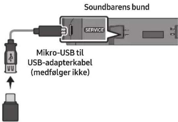 Soundbarens bund Mikro-USB til USB-adapterkabel (medfølger ikke)