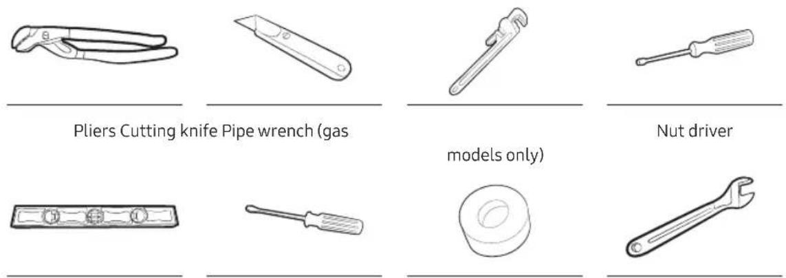 SAMSUNG DVE52B7650V - Tools needed for installation - 1