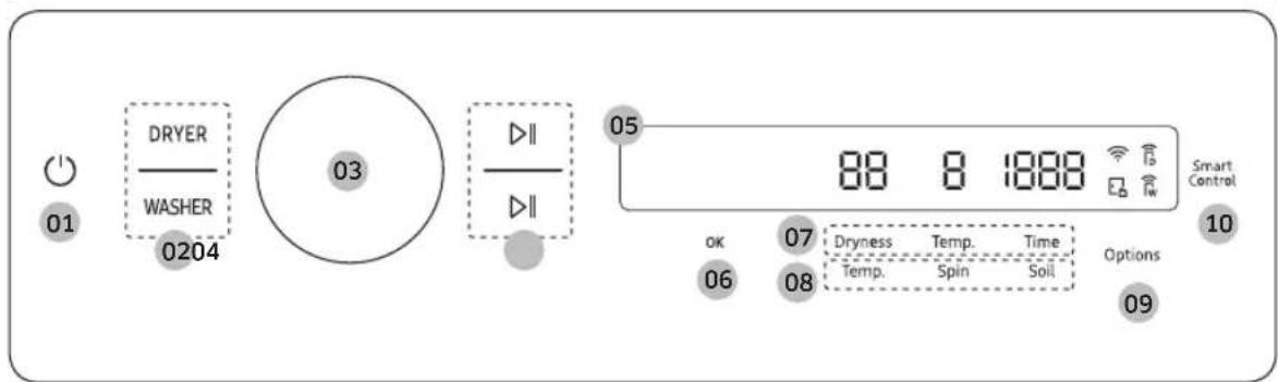 SAMSUNG WF46BG6500AV - Multi-control panel - 1
