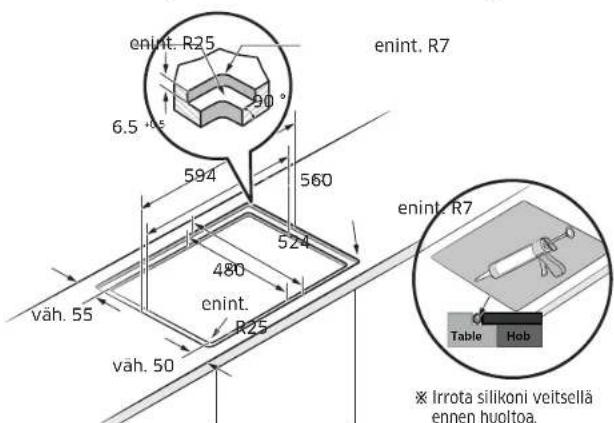 SAMSUNG NZ64B4016FK - Liesitason asentaminen - 4