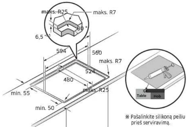 SAMSUNG NZ64B7799FK - Kaitlentės montavimas - 2