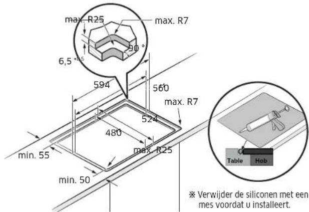 SAMSUNG NZ64B7799FK - De kookplaat installeren - 2
