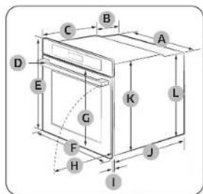 SAMSUNG NV7B4245VAK - Erforderliche Abmessungen für den Einbau - 1