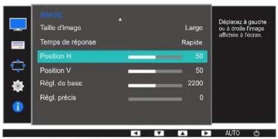 SAMSUNG S24E650DWY - Configuration des fonctions position h et position v - 1