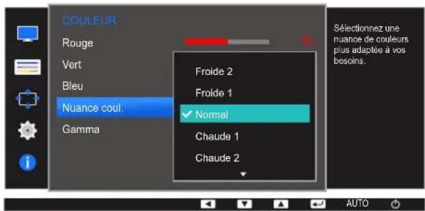 SAMSUNG S24E650DWY - Configuration des paramètres nuance coul. - 1
