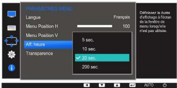 SAMSUNG S24E650DWY - Configuration d'aff. heures - 1