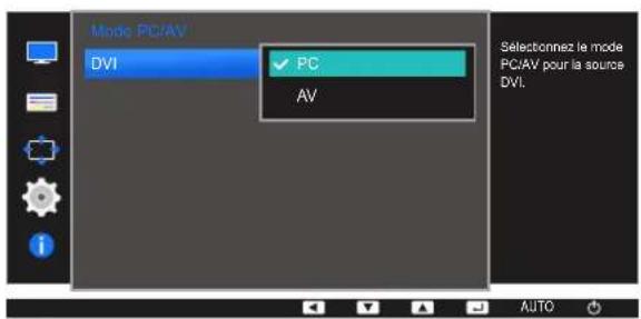 SAMSUNG S24E650DWY - Configuration du mode pc/av - 5