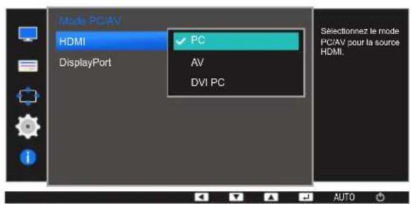 SAMSUNG S24E650DWY - Configuration du mode pc/av - 6