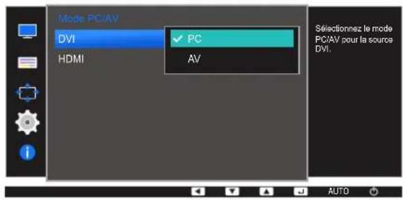 SAMSUNG S24E650DWY - Configuration du mode pc/av - 2