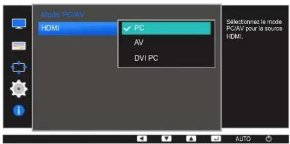 SAMSUNG S24E650DWY - Configuration du mode pc/av - 4