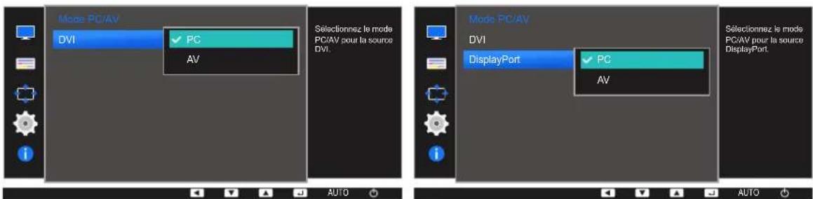 SAMSUNG S24E650DWY - Configuration du mode pc/av - 1