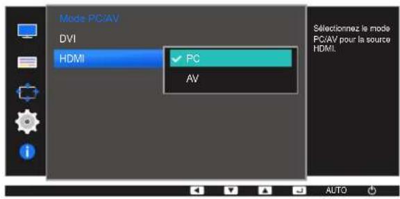 SAMSUNG S24E650DWY - Configuration du mode pc/av - 3