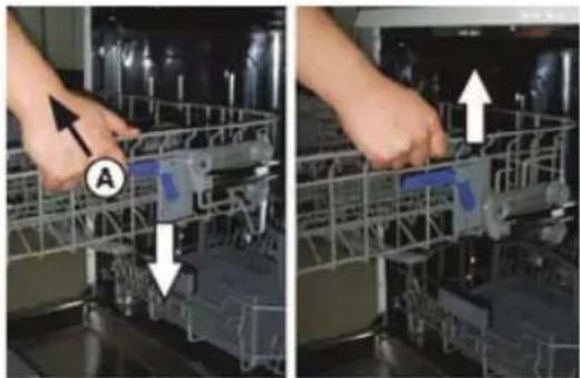 SAMSUNG DW60M5070FS - Adjusting the Upper Basket - 1