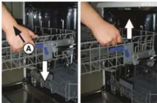 SAMSUNG DW60M5070FW - Adjusting the Upper Basket - 1