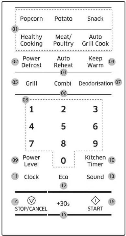 SAMSUNG MG40J5133AT - Feature panel - 1