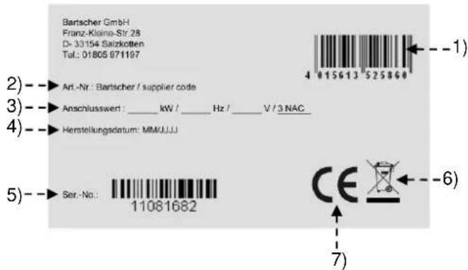 BARTSCHER 296303 - 4.3.Typeplaat - 1
