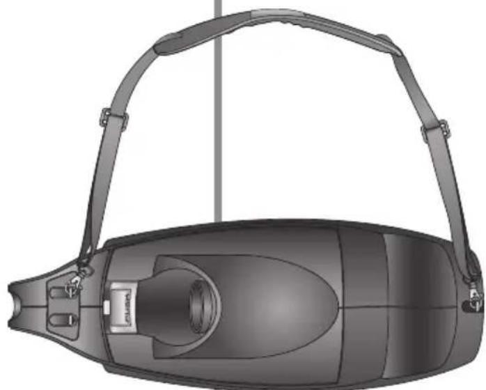 Oreck Elevate Conquer Power Team UK30300COM - Instalación de la correa de hombre ajustable - 2