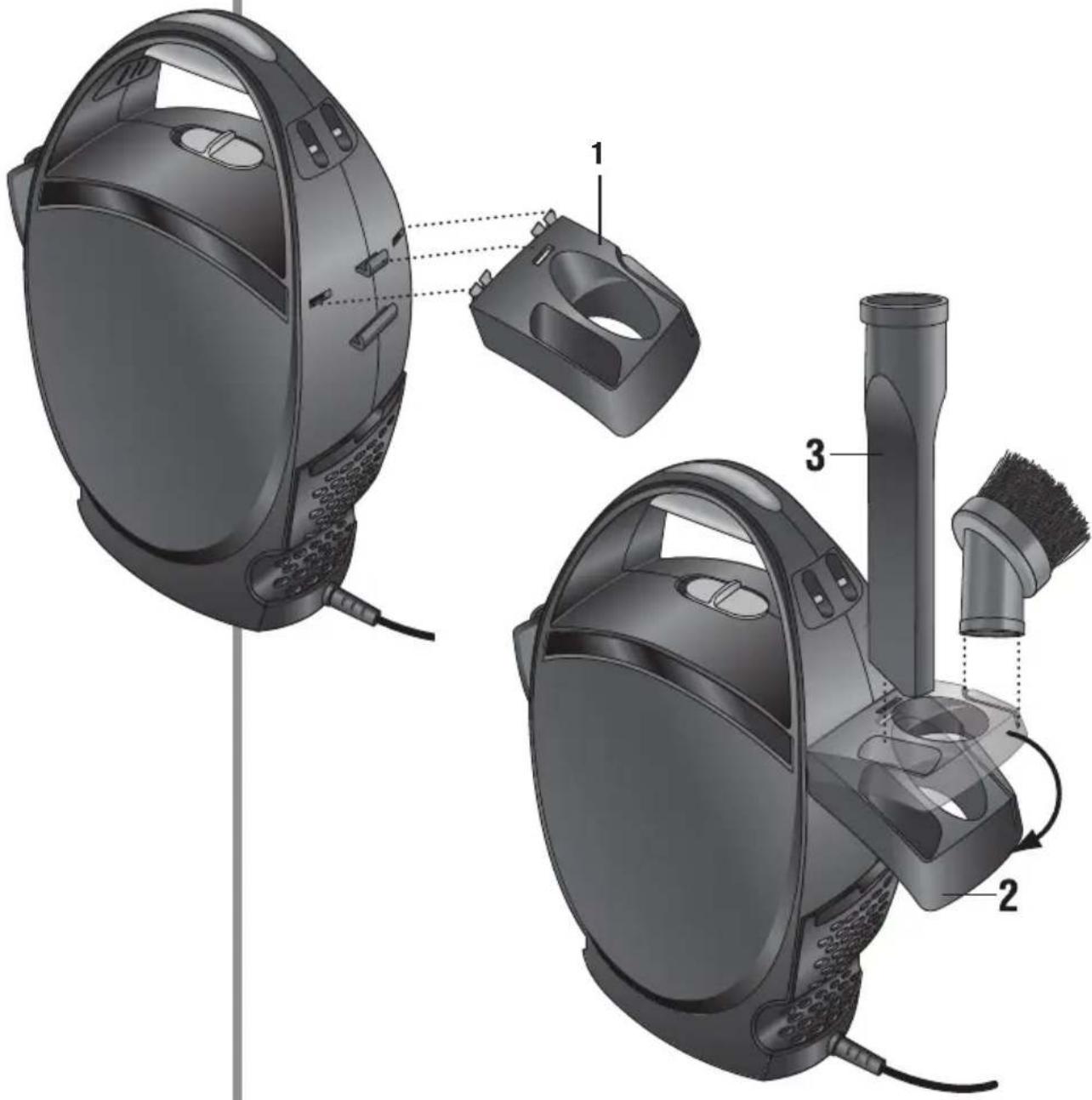 Oreck Elevate Command Power Team UK30200COM - Attach the Tool Caddy - 1
