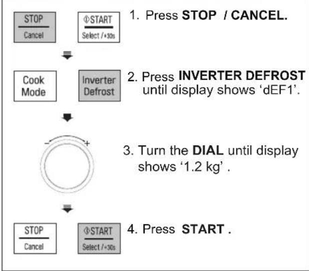 LG MH8265DIS - Example: To defrost 1.2kg of meat - 1