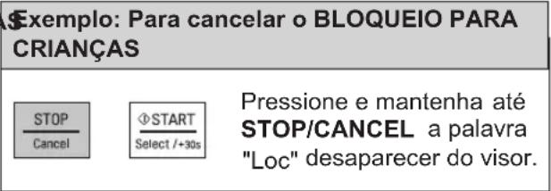 LG MH6535GISW - Exemplo: Para definir o BLOQUEIO PARA CRIA - 5