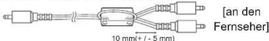 [an den Fernseher] 10 mm(+ / - 5 mm)