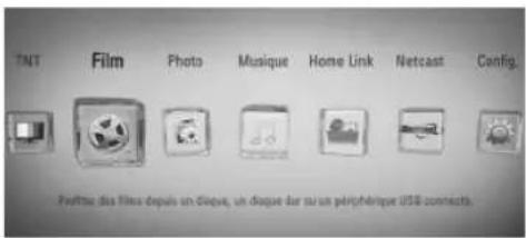 TNT Film Photo Musique Home Link Netcast Config... Poutaux dis Files depuis un disque, un disque dur ou un périphérique USB contracts.