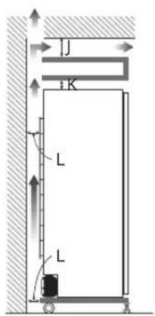 LG S3CW - Dégagements pour l'installation dans une zone encastrée ou dans un placard - 3