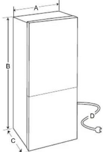 LG GBB61BLHEC - Afmetingen en vrij ruimten - 1