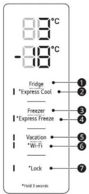 LG GBB61BLHEC - Ovladaci panel a funkce - 1